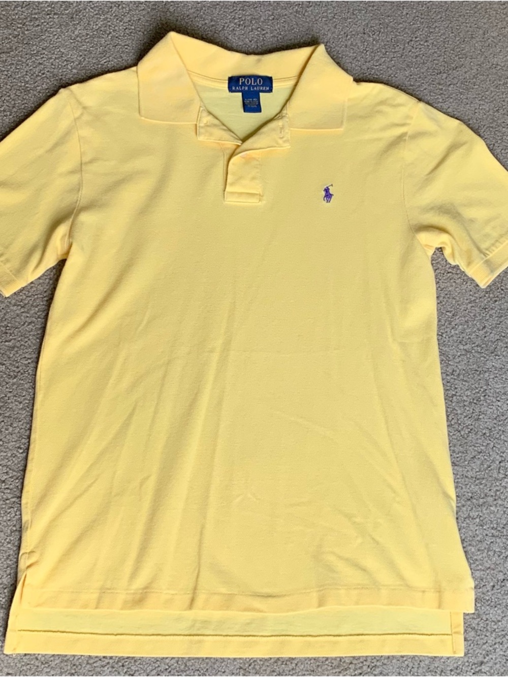 Polo Ralph Lauren Youth Classic Fit Polo Shirt Large Yellow Pony Short Sleeves